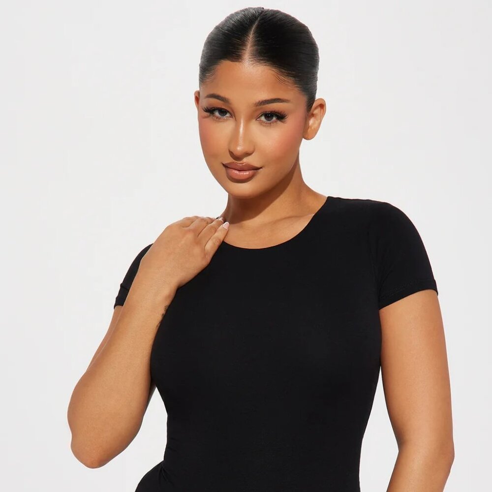 Samara Double Layered Bodysuit - Black